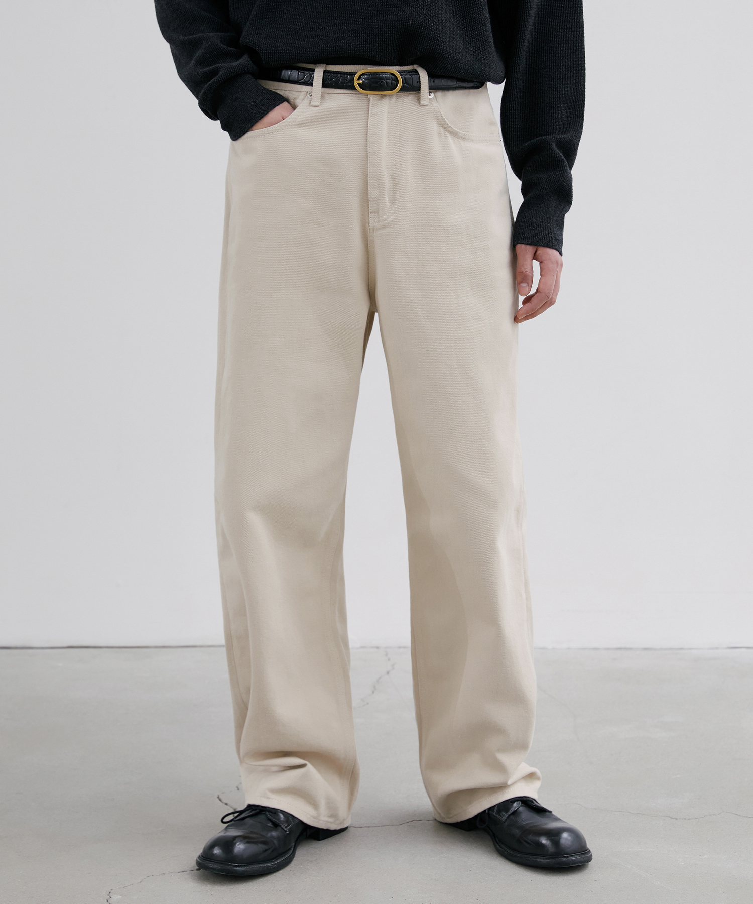 1857 LIGHT BEIGE JEANS [EXTRA WIDE STRAIGHT]